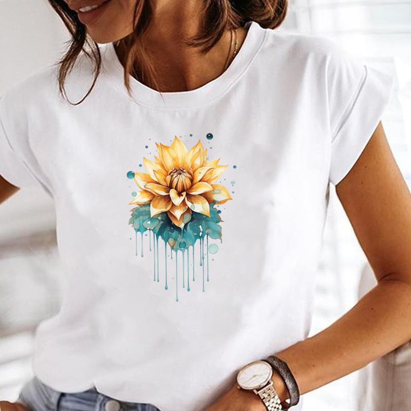(Asian Size) sweet butterfly 90s Women Tee Clothing Casual T Shirt Fashion Lady Female Top Printed Graphic Short Sleeve T-shirts