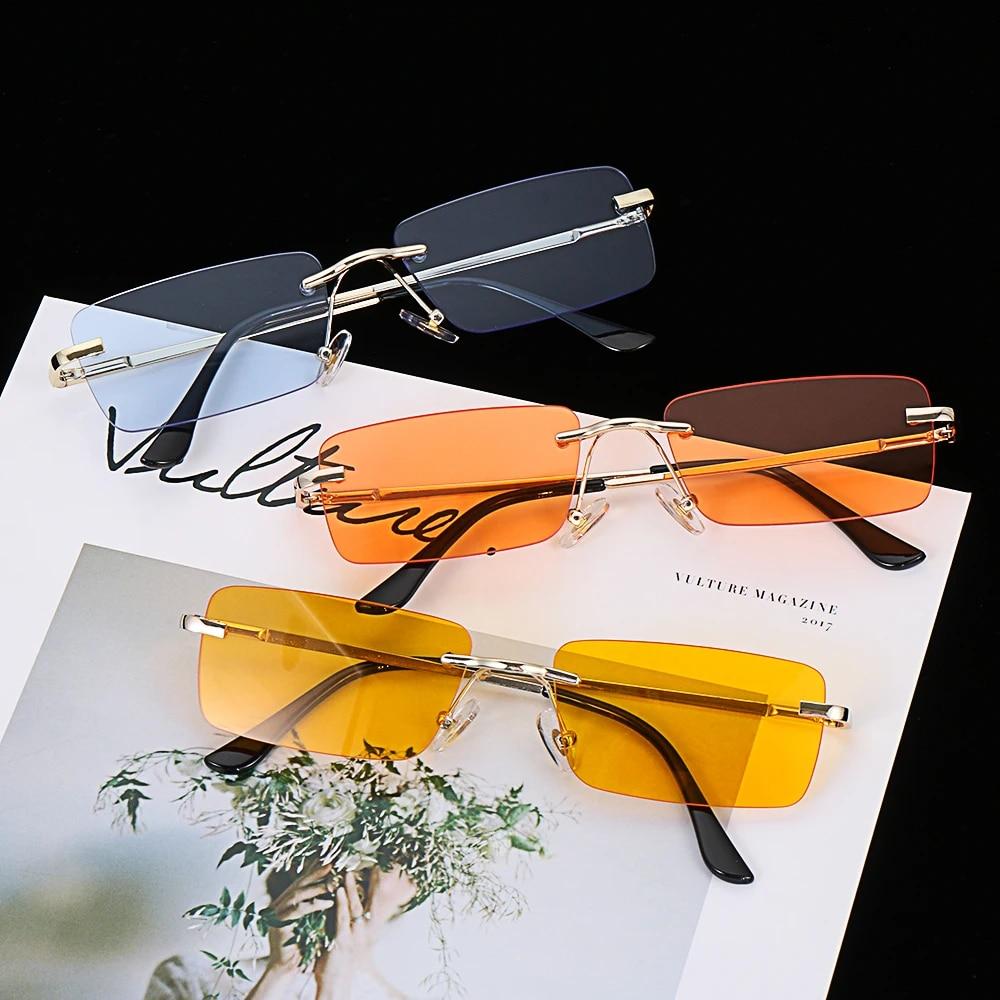 1PC Vintage Rectangle Sunglasses Luxury Gradient Eyewear Unisex Fashion Designer Sun Glasses UV400 Protection Eyeglasses