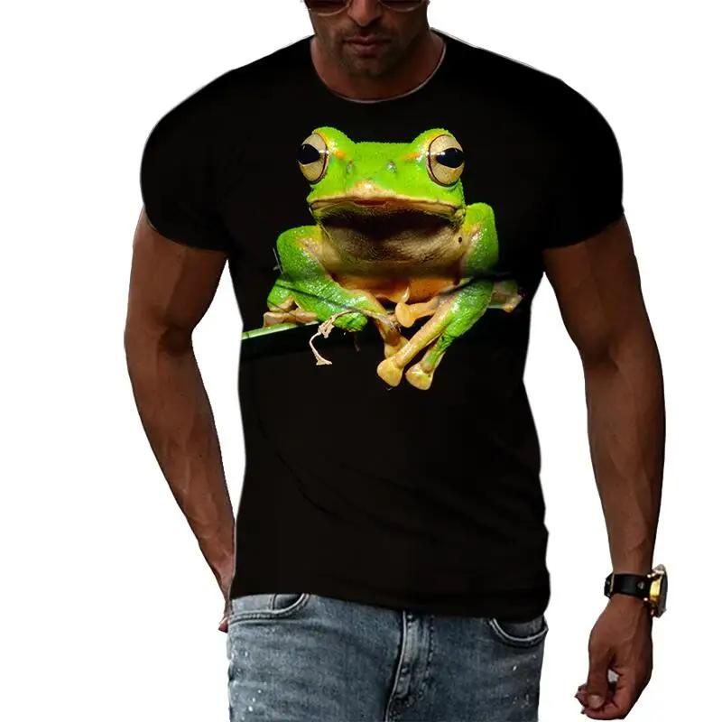 Funny Frog T-Shirts Animal 3D Print Streetwear Girl And Boy Fashion Oversized Short Sleeve T Shirt Kids Tees Tops Children's Clothing