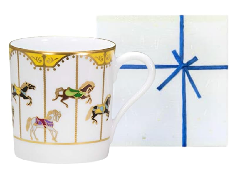 

[Okura Touen Washi Paper Wrapping] Umakuyuku Carousel Mug