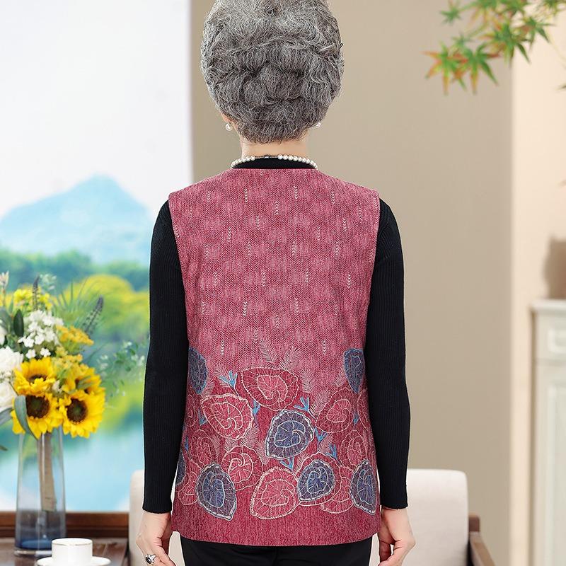 Vest women's autumn vest jacket vest old lady vest outside