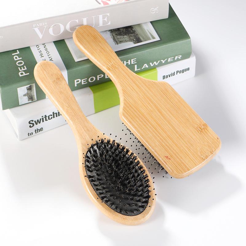 Nanzhu Pig Bristle Cushion Comb - Large Oval Scalp Massage Airbag Hairbrush