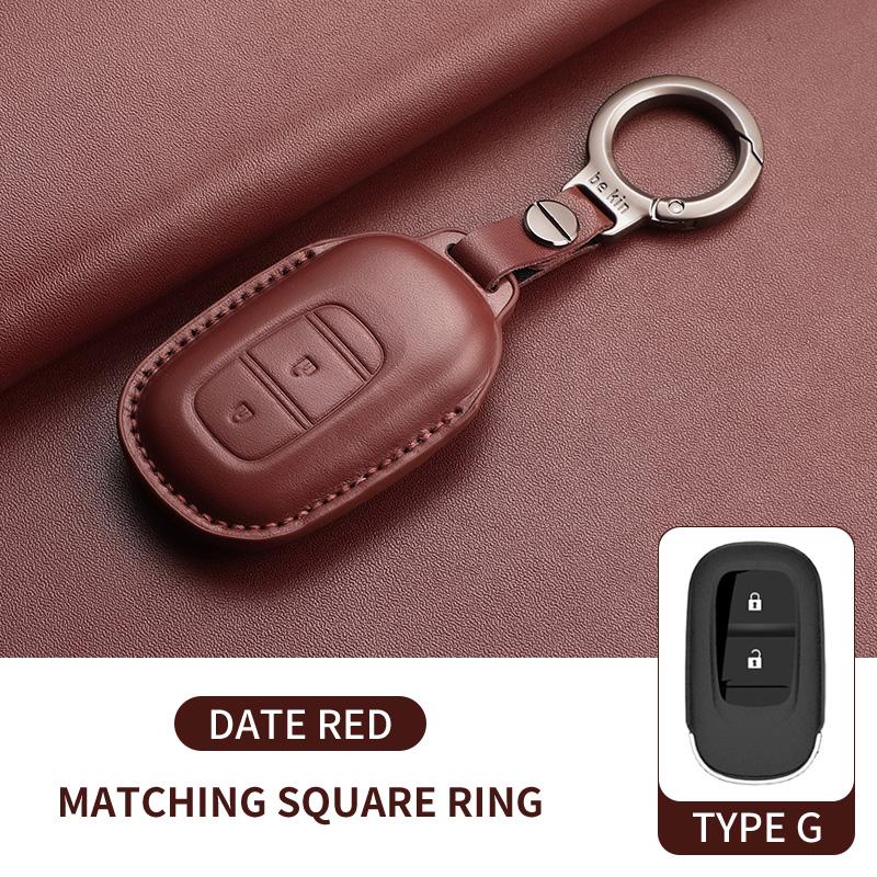 Leather Car Key Case Cover for Honda Odyssey Xrv Civic HR-V Crv Accord Integra Durable Car Key Fob Shell Decorative Accessories