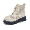 Summer mesh short boots hollow cool boots new lace-up thick-soled heightening short boots breathable Martin boots
