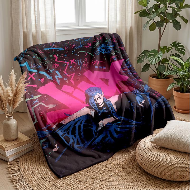 Graffiti LOLPrinted Flannel Blanket Cozy Skin-Friendly Warm Throw for Couch Bed Indoor Daily Use