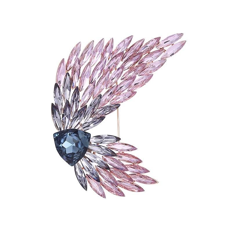 Fashionable and Luxurious Angel Wing Brooch, High-end Women's Exquisite Gradient Crystal Wing Brooch, Personalized Brooch