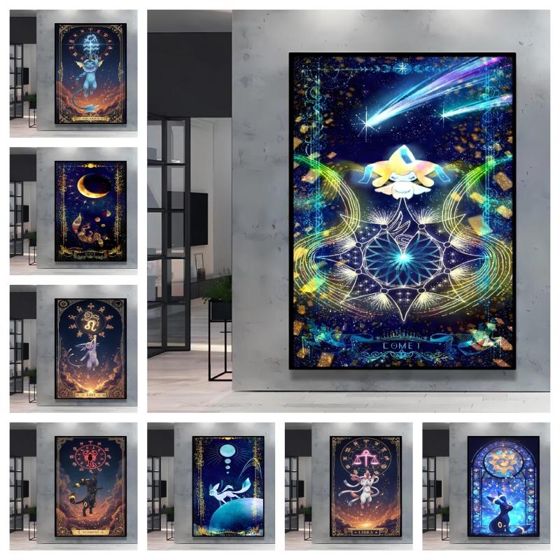 Canvas Wall Art Pokemon Vaporeon Decoration Paintings Poster Prints Cartoon Character Picture Home Modern Living Room Decor Gift