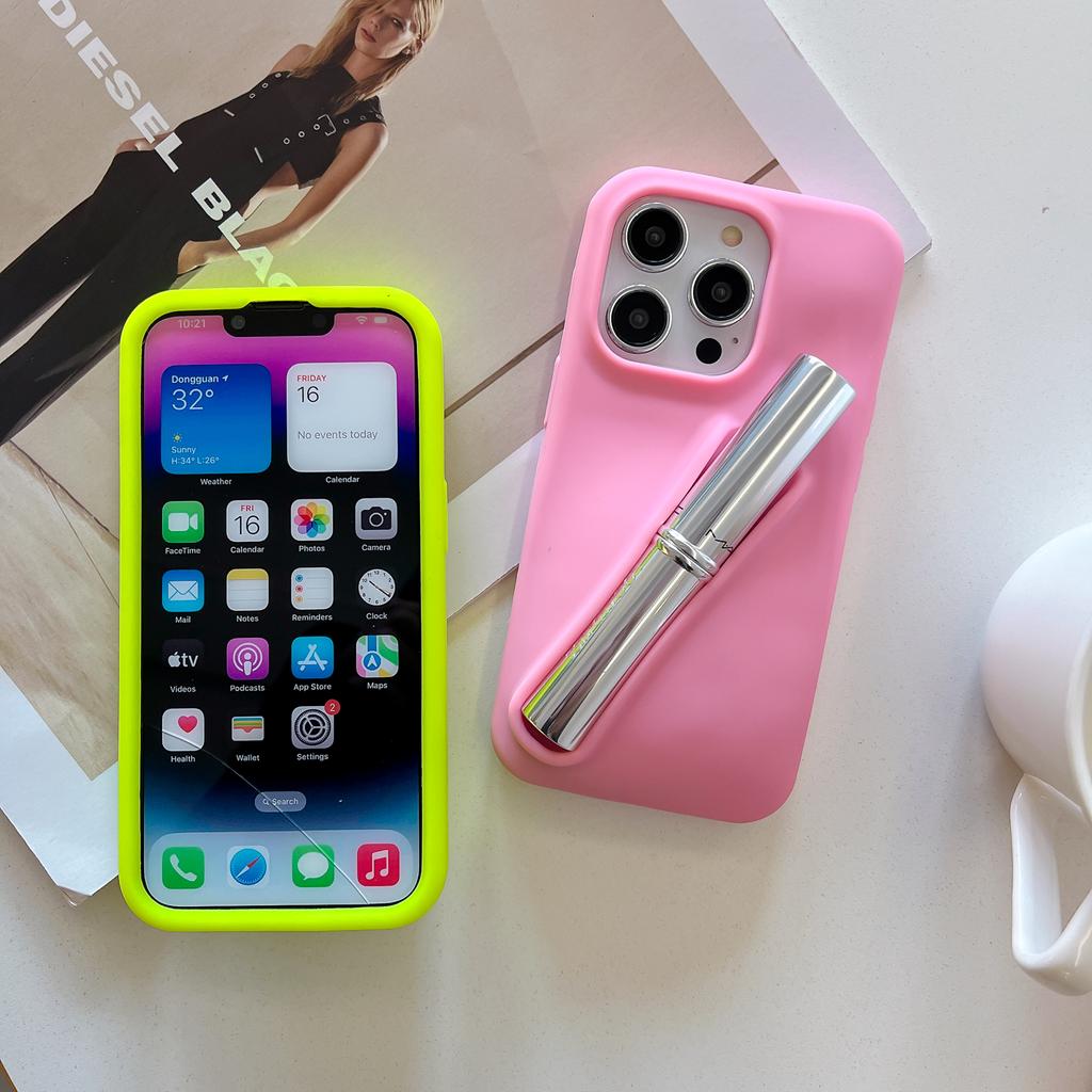CHAOYIDIAN Candy Lipgloss Holder Groove Storage Silicon Soft Phone Case for 17 16 15 Pro Max 15 Plus 12