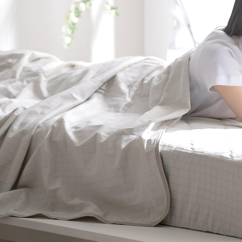 

IRIS OHYAMA Охлаждающее Односпальное Одеяло Cool, Размер, BBK-NPEPS5-S, Серо-бежевый, Прохладное, Летнее, Постельные принадлежности,