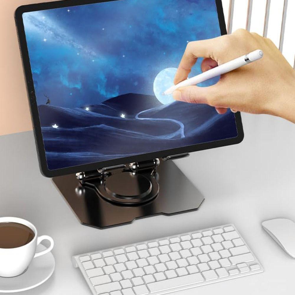 Adjustable 360 Degree Rotation DesktopTablet Stand Hollow Design Multi Angle Desktop Stand Holder Anti Slip Base Foldable