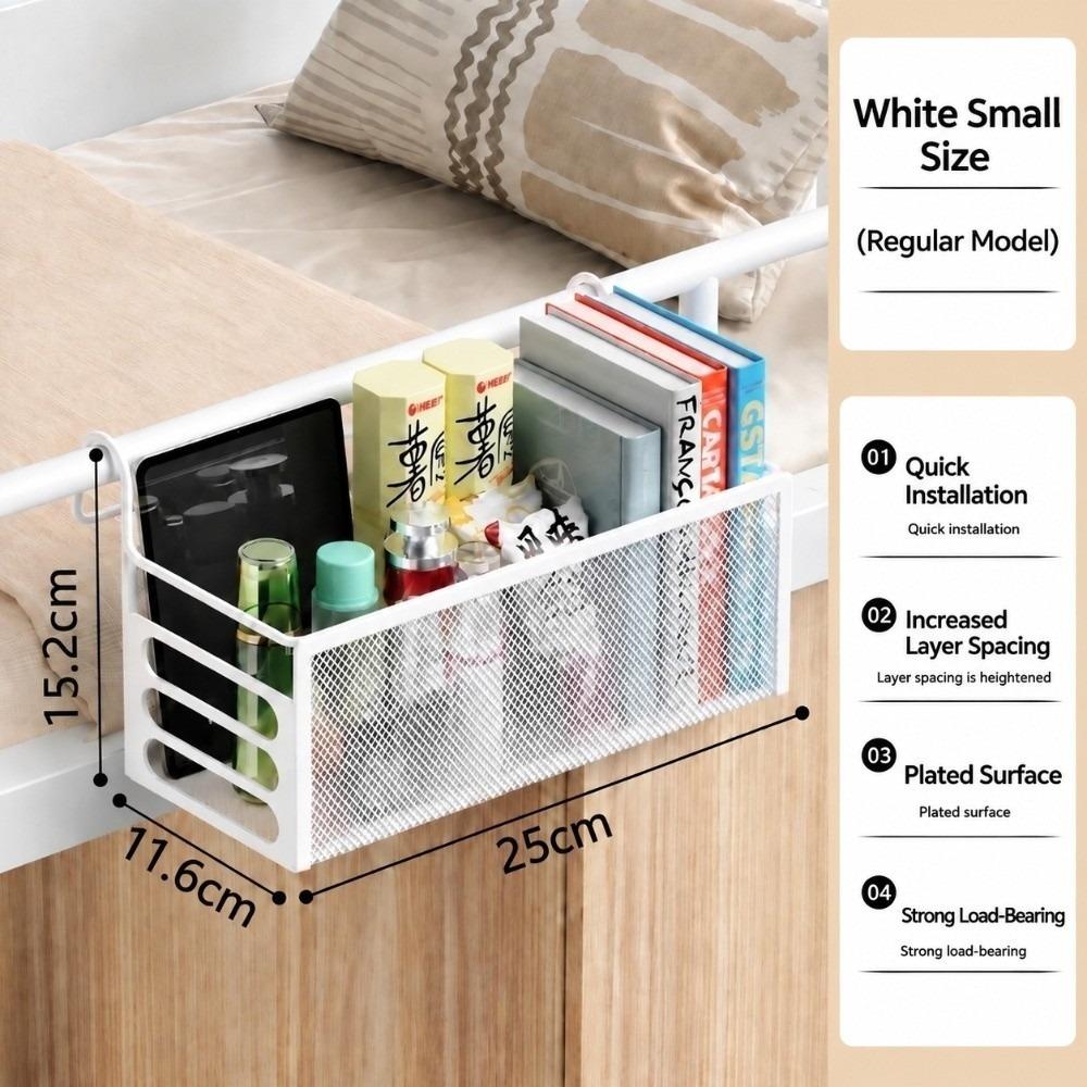 Space-saving Bedside Storage Basket No Drilling Bed Bedside Shelf Holder College Dorm Room