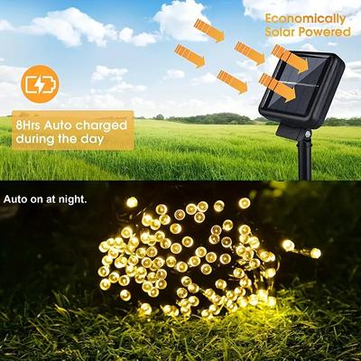 1 Pack 7M 50LED  Solar String Lights 8 Modes Outdoor Waterproof Fairy Garland Lights Christmas Party New Year Decor Lamps
