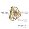 Stainless Steel Flower Of Life Ring Hollow Archangel Amulet Adjustable Ring For Women Sacred Geometry Wicca Jewelery Gift