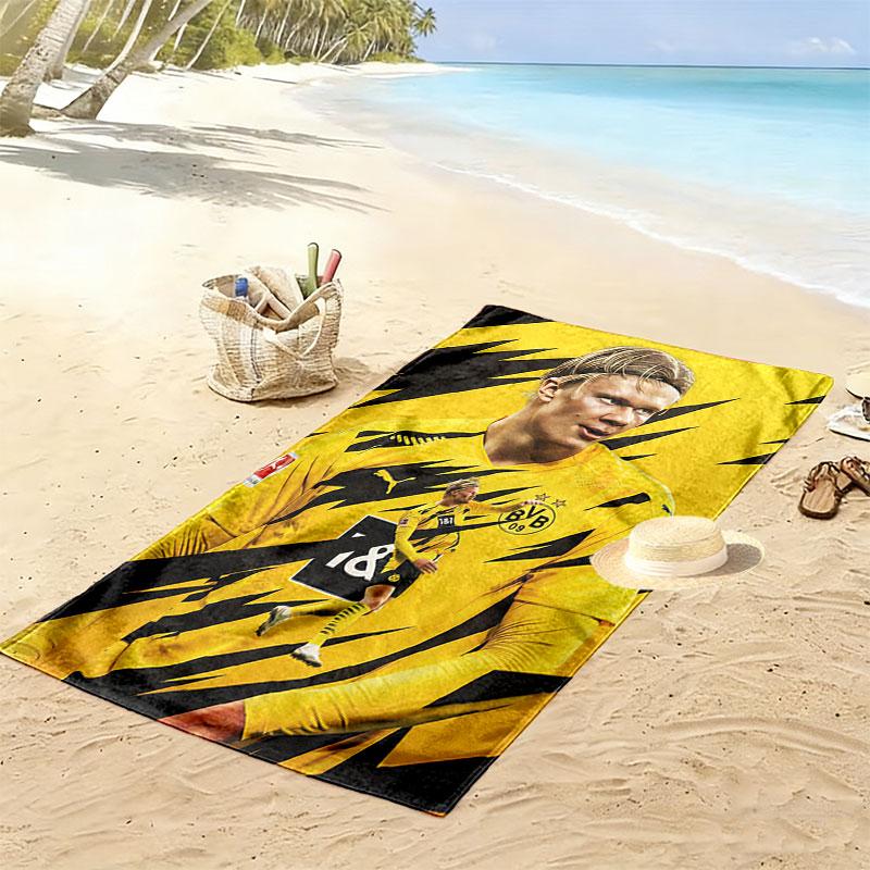 Haaland Power Print Beach Towel, Large Soft Quick Dry Towel for Beach Camping Swimming