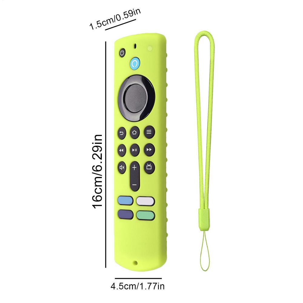 Silicone Remote Control Cover for Fire TV Stick 4K Controller Anti-drop Dustproof Tv Remote Case Shell with Lanyard