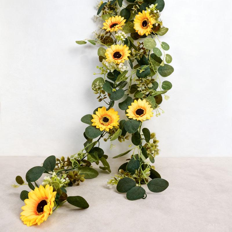 Eucalyptus & Rose Decorative Artificial Flower Vine for Home