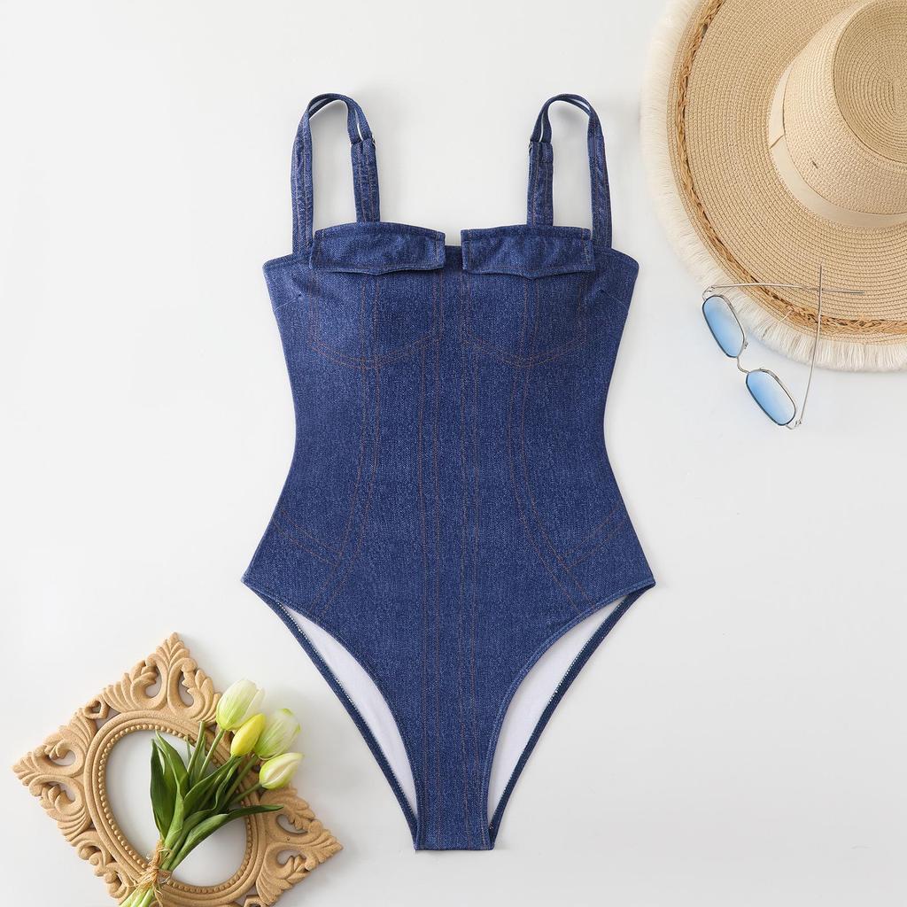 2025 Damen Bademode Taschen Einteiliger Badeanzug und Hose Damen Bademode Body Kleid Badeanzug