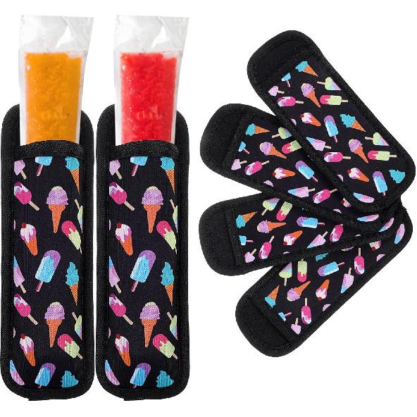 4 Pcs Ice Pop Sleeves Popsicle Holder Freeze Popsicle Holders Popsicle Holders For Kids Reble Washable Painting Freeze Pops ulator Sleeves No Drips