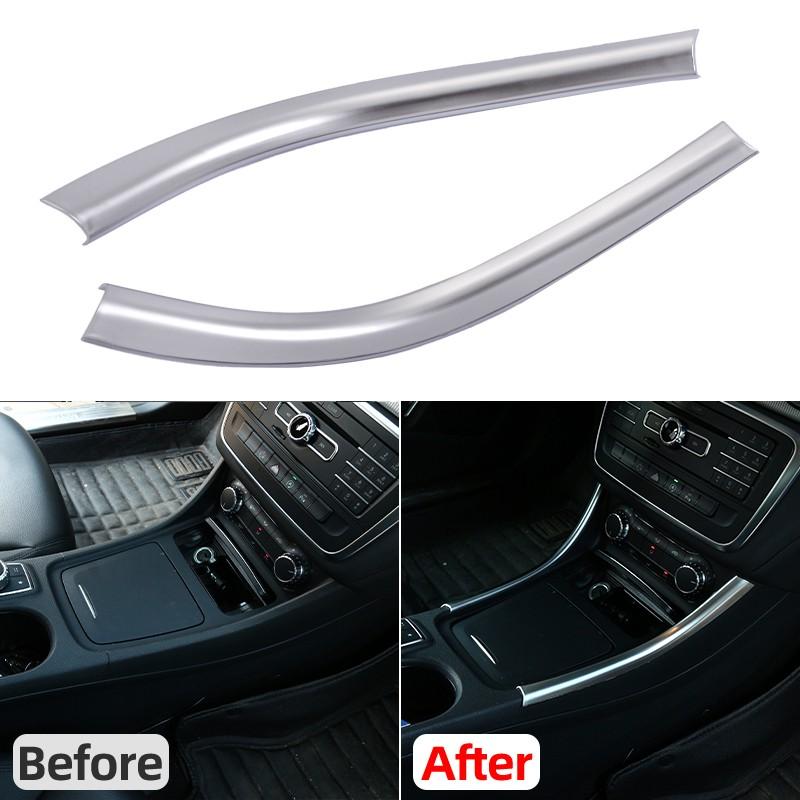 For Mercedes Benz A Class W176 2012-18 Center Control Side trim strip ABS Silver