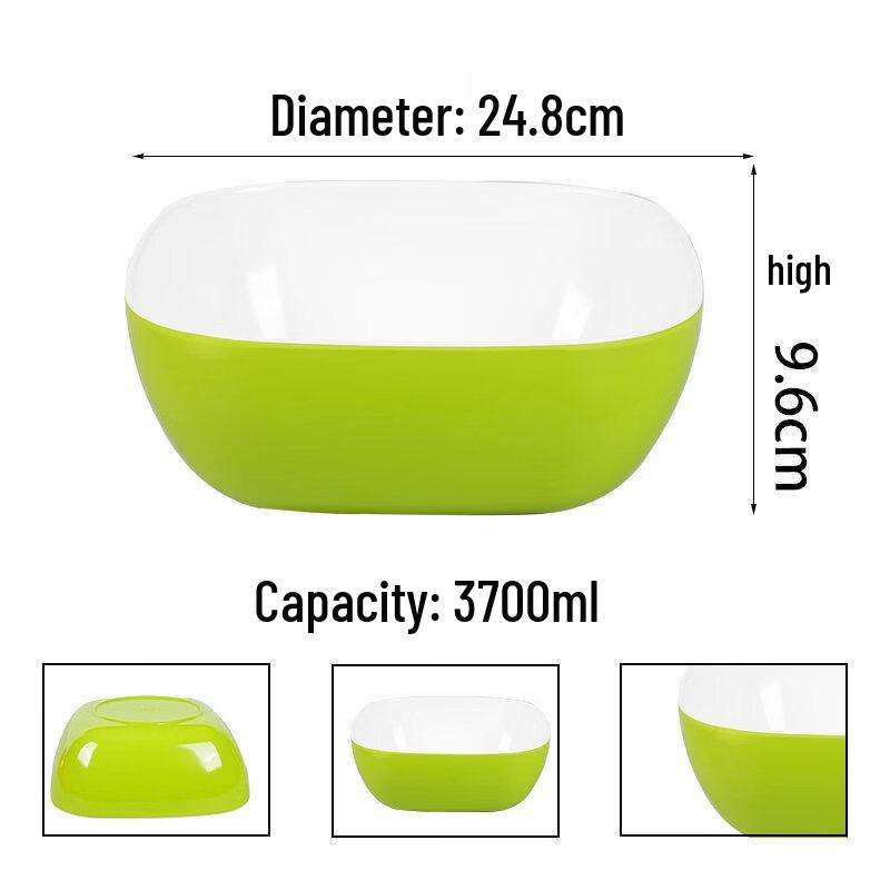 304 Stainless Steel Round Deep Serving Bowl - 10-inch, Green & White 5-pack