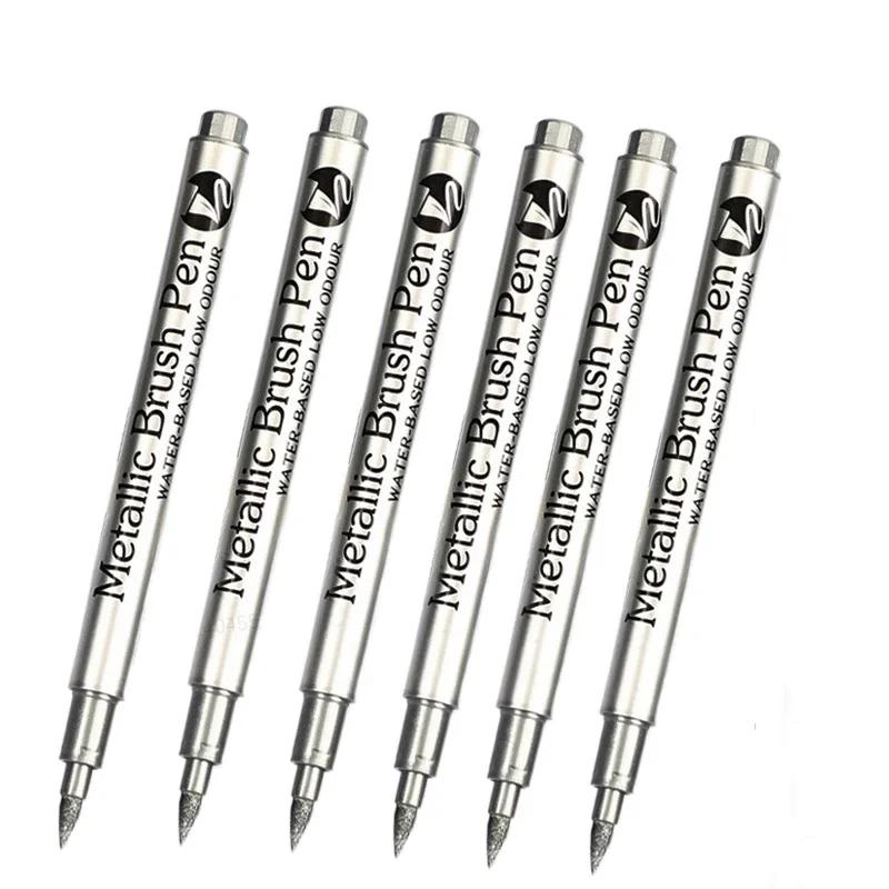 6pcs Waterproof Metallic Permanent Marker Pens for DIY - Ideal for Resin Molds, Gold & Silver Drawing - Essential Craft Suppli