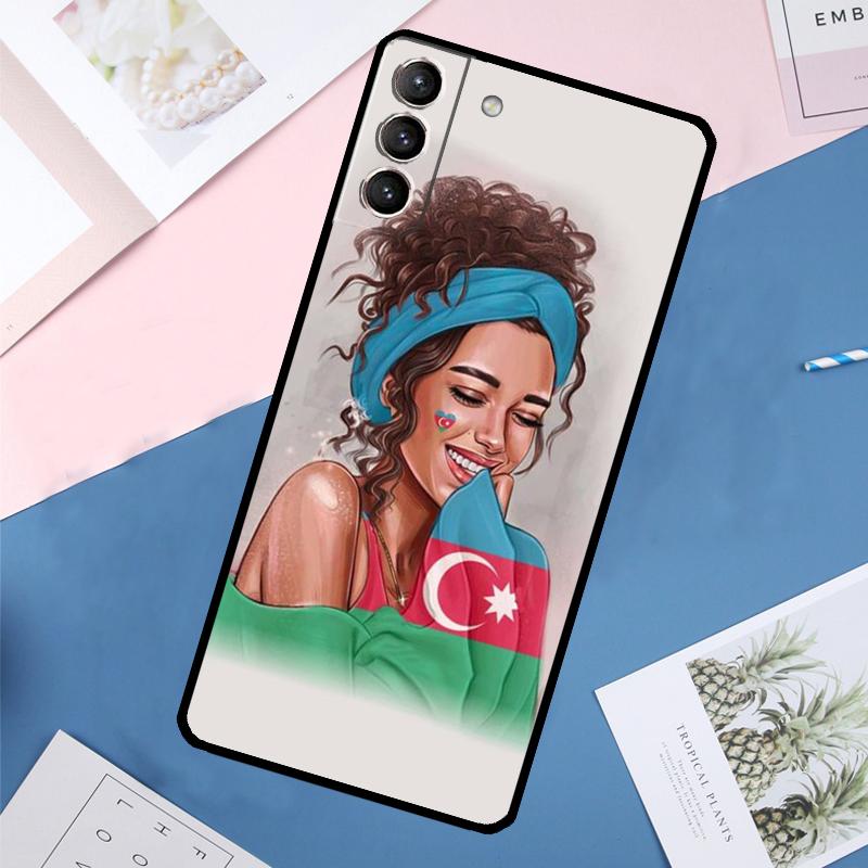 

Azerbaijan Flag Girl Case For Samsung Galaxy S24 Ultra S21 S22 S23 S25 Ultra S9 S10 Plus S20 FE S25 FE Back Cover Galaxy S9