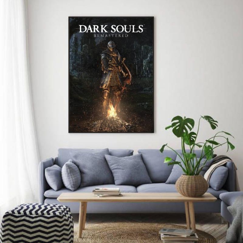 Gra D-Dark Souls 3 2 Plakat Sztuka HD samoprzylepny wodoodporny dom salon sypialnia bar estetyczna dekoracja