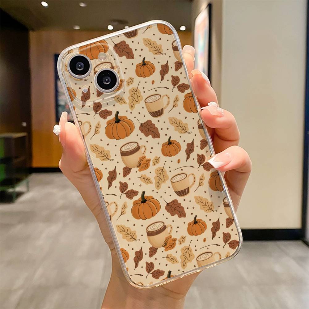 Autumn Leaves Pumpkin  Phone Case For iPhone 17 16e 16 15 14 13 12 11mini Pro Max X XR XSMAX 8 7 Air Plus Soft Cover