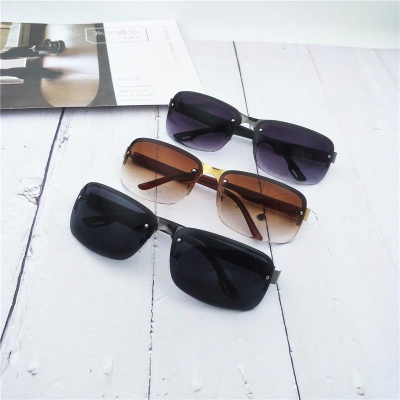 

Men s Square Half Frame Metal Fashion Sunglasses