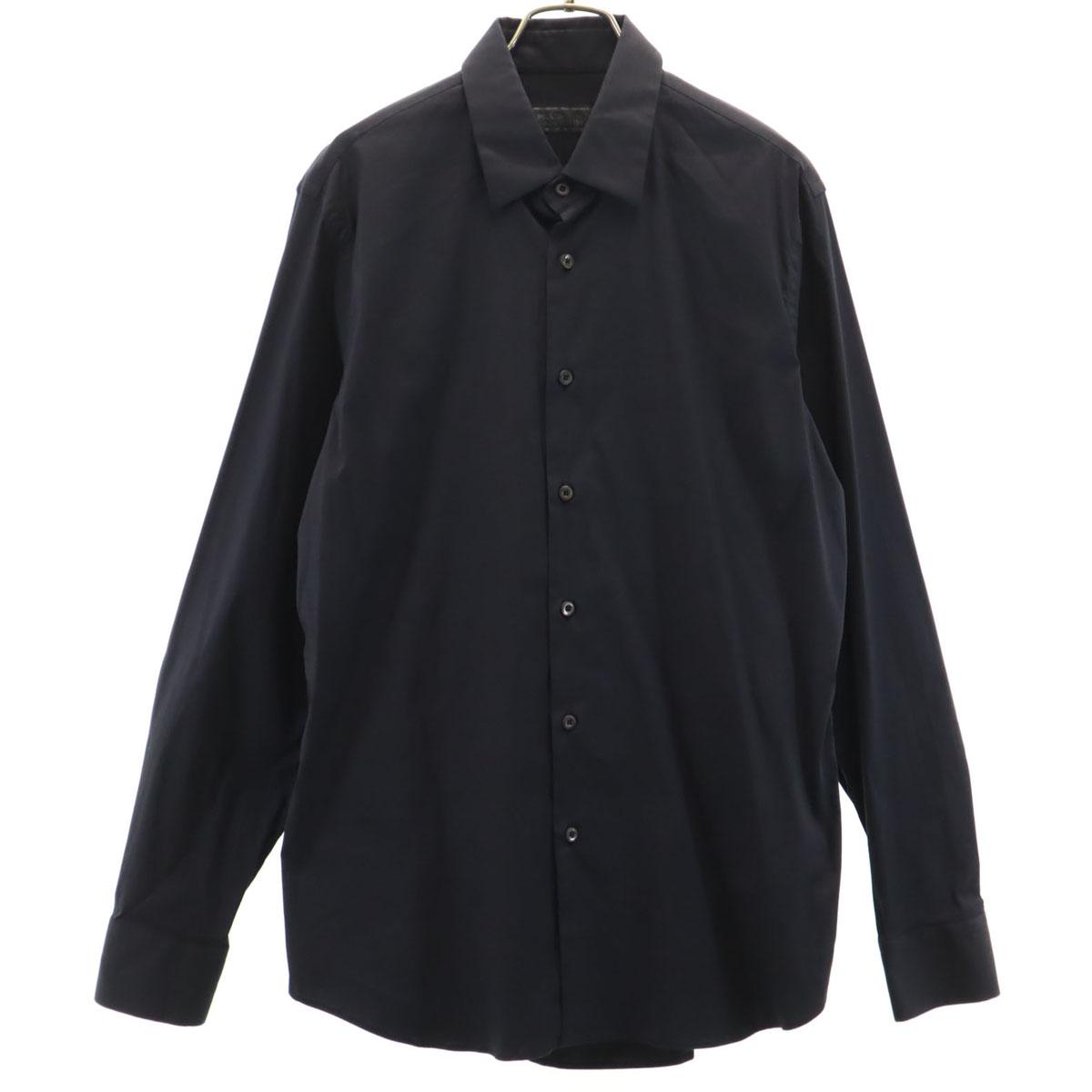 

PRADA сделано в Италии Рубашка с длинным рукавом 40 черный стрейч Мужская Б/У