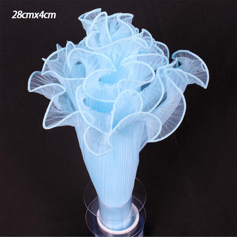 petite28X400cm Flower Wrapping Paper Pearl Packaging Material Supplies Wave Yarn Lace Mesh Florist Bouquet Party Valentine Gift