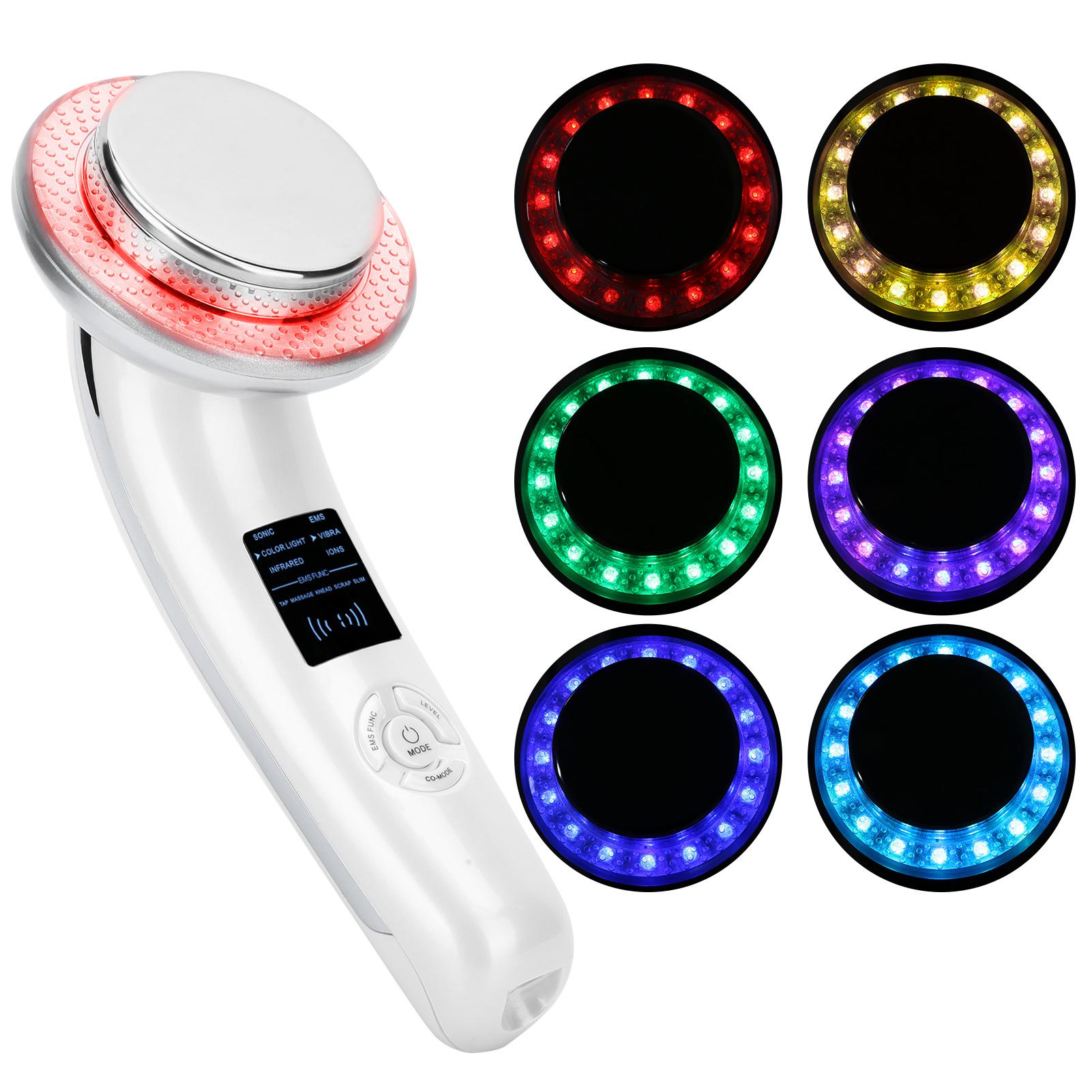 

6-в-1 светодиодный массажер для похудения тела EMS отбеливающий омолаживающий прибор для кожи инфракрасный нагреватель 100-240 В US Plug