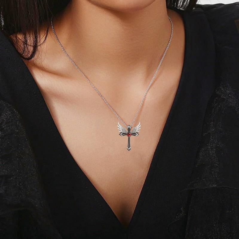 Angel Wings Pendant Necklace Cross Jewelry Accessories Anniversary Party Banquet Gifts