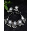 Shining Diva Fashion Latest Stylish Fancy Oxidised Silver Tribal Choker Necklace Jewellery Set for Women