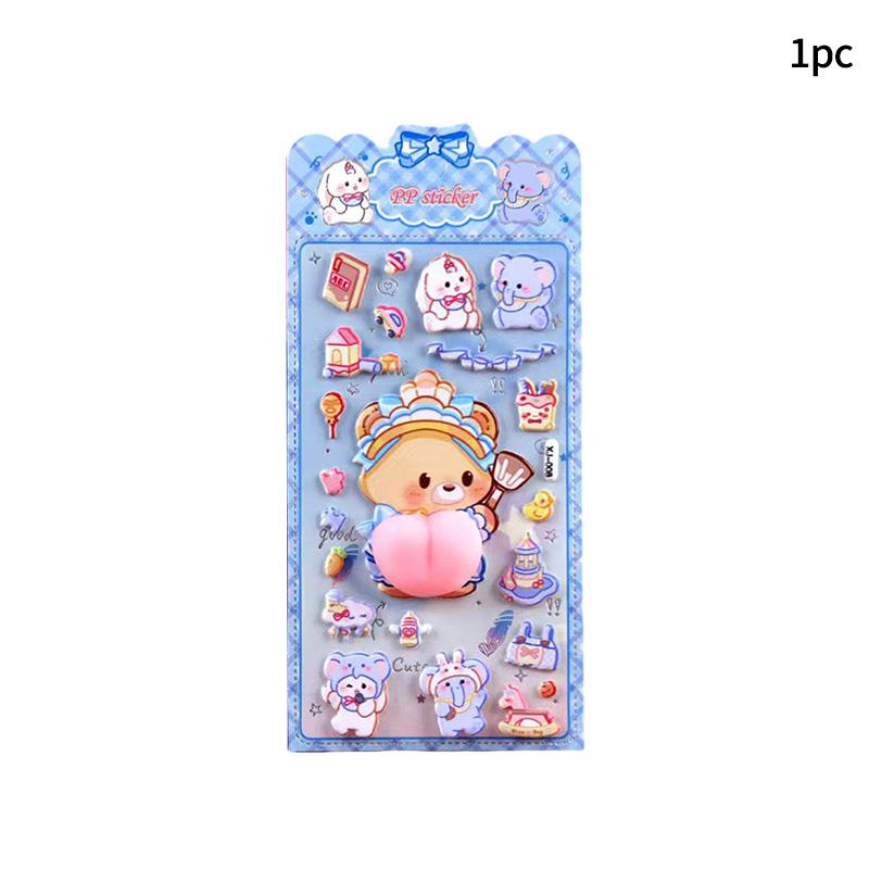 

3D Bubble Stickers PP Butt Decorative Stickers Animals Bear Dog Sticker for DIY Scrapbook Phone Case Party Gift Puffy Stickers as show