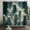 Halloween Shower Curtain Horror Night Bloody Hands Spooky Zombie Skull Scary Halloween Waterproof Bath Bathroom Shower Curtain