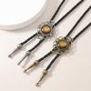 Unisex Southwest Inspired Bolo Tie Necklace Hip Hop Jewelry With Tribal Pendant And Practical PU Leather Metal Chain