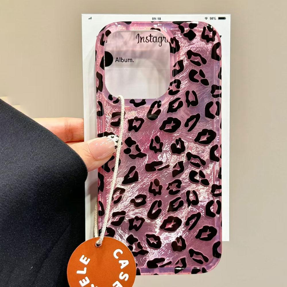 Korean Pink Leopard Women Phone Case for Xiaomi Redmi Note 15 14 13 12 11 11S 10 10S 8 9 Pro 15C 9C 13C 14C A3 11S 9C A1 Cover