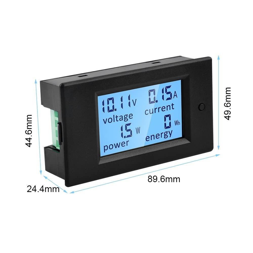 Digitales Amperemeter, Voltmeter, DC 6,5 V-100 V, 100 A, 50 A, 20 A, Multimeter, Leistungsmesser, LCD-Anzeige, Volt, Watt, Leistungsmesser, Energiemesser mit 100 A/75 mV Shunt