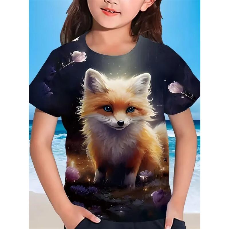 Summer Children's 3D Printed Crew Neck T-shirt Is Fashionable, Versatile, Trendy, Breathable, and Casual