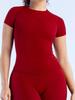 DFYNE Women's Seamless Quick-Dry High Elasticity Short Sleeve Yoga & Running Top