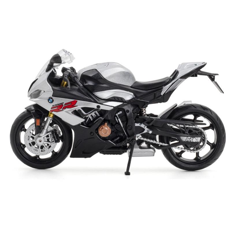 

Мотоцикл BMW S1000RR у масштабі 1/12. Лита під тиском металева гоночна модель Super Sport Miniature Collection, подарунок для хлопчиків. срібний