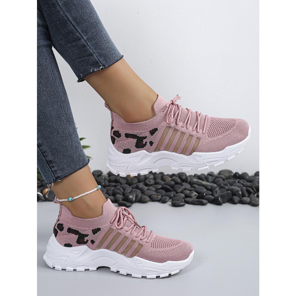 Women's Summer Breathable Flyknit Mesh Shoes, Fashion Versatile Casual Athletic Flats for Women