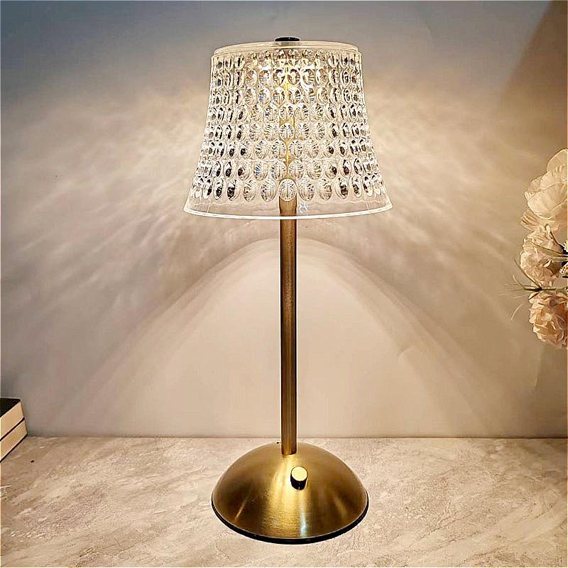 Light Luxury Table Lamps Retro Crystal Desk Lamp Charging Touch Bedside Lamp Bedroom Bedside Night Light Restaurant Decoration
