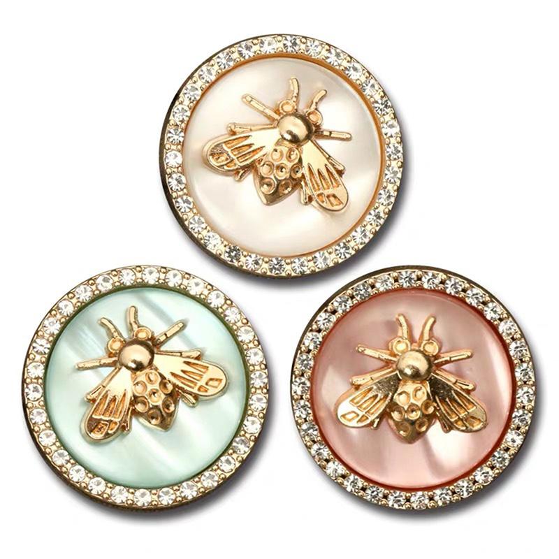 6Pcs Bee Metal Flower Buttons For Women Dress Coat Suit Cardigan Sewing Button