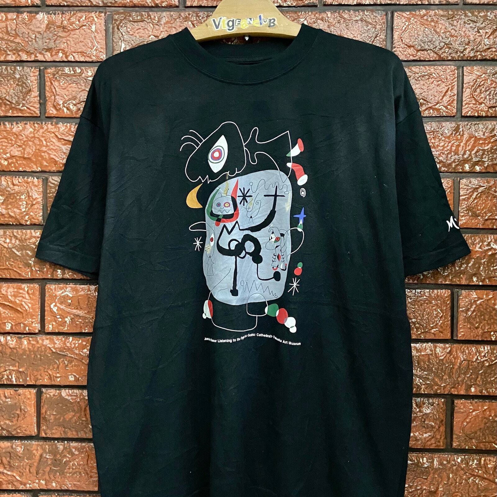 Vintage 90s Joan Suc Miro Abstract Art Japan Exhibition Artwork T Shirt / Picass L