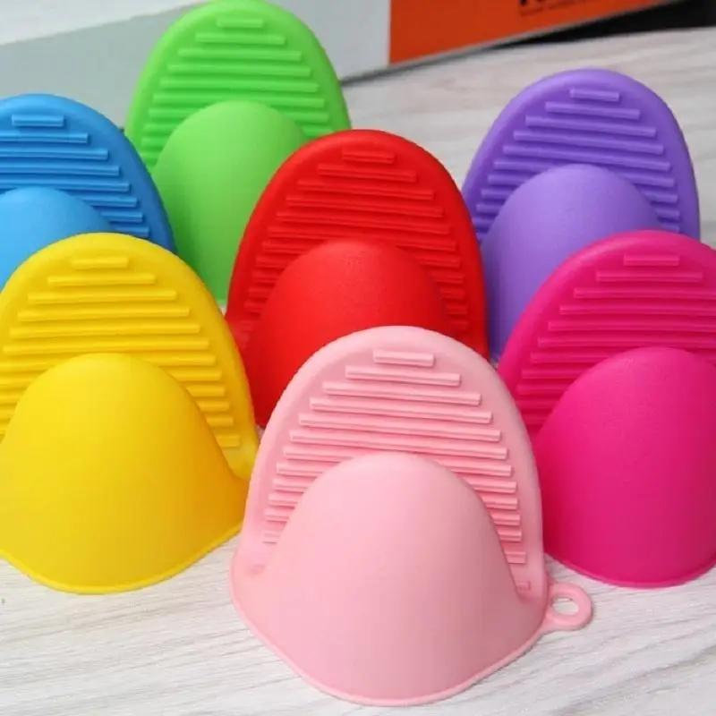 new 2pcs Kitchen Non-slip Insulation Glove Microwave Oven Pot Holder Oven Pinch Grip Silica Gel Insulati Home Kitchen Tools