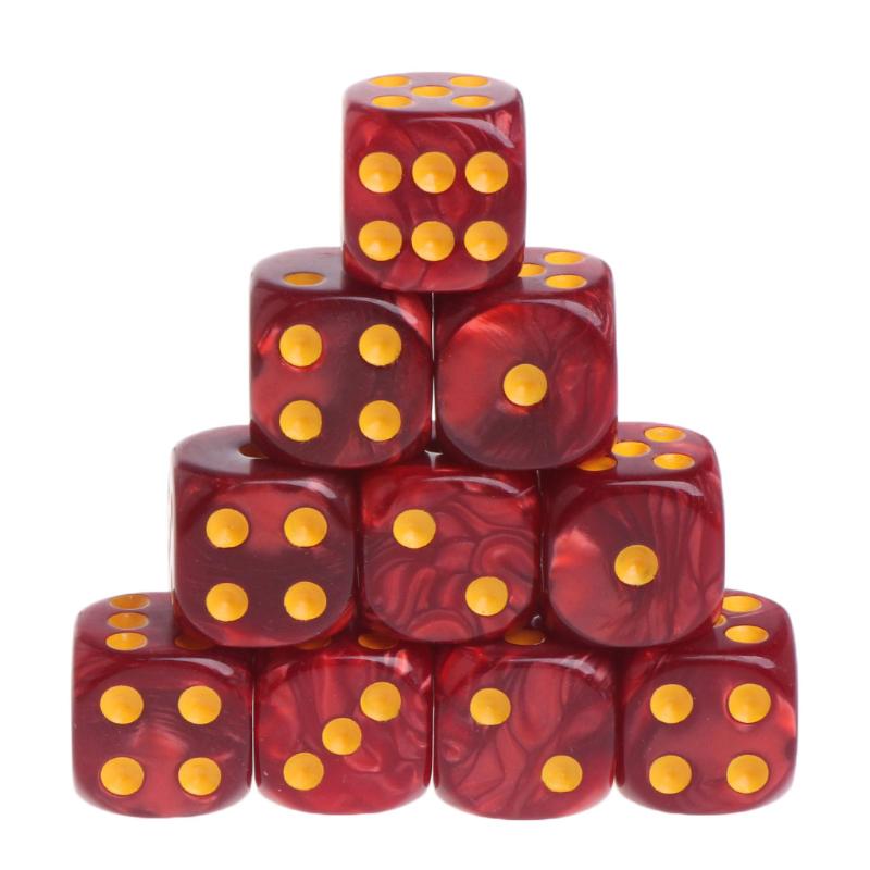 10 Pezzi 12/15/16mm Multicolore Acrilico Dado a Sei Facce Cubo Trasparente Perline per Dadi Sei Facce Leggero Giocattolo per Giochi da Tavolo Custodie per Dadi