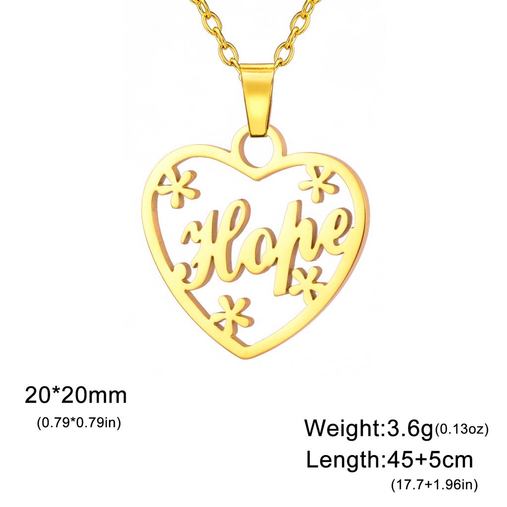 NANA MOM HOPE LOVE DREAM Pendant Stainless Steel Necklace Men and Women Fashion Valentine's Day Gift Jewelry Gift