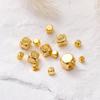 50pcs/lot 14K 18K Gold Brass Cube Square Spacer Beads Loose Charm Bead for DIY Bracelets Necklace Jewelry Making Accessories